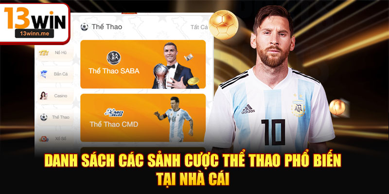 Danh sách các sảnh cược thể thao phổ biến tại nhà cái