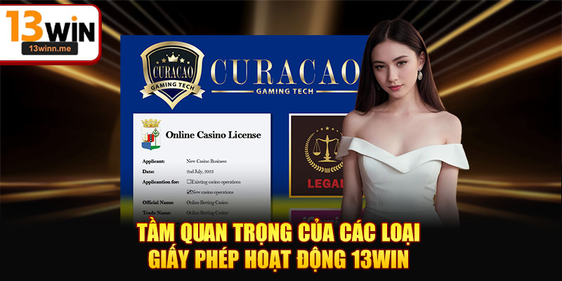 Tầm quan trọng của các loại giấy phép hoạt động 13WIN